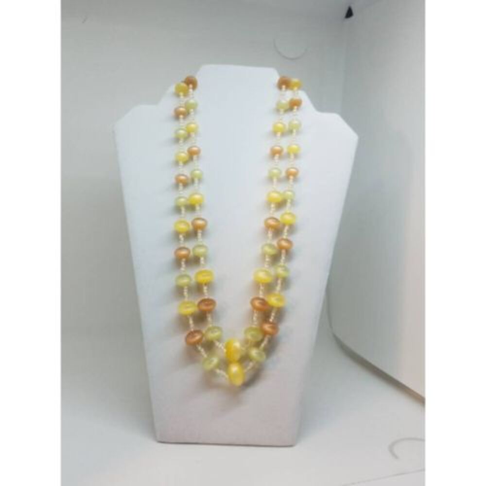 Vintage‎ Citrus Colors Lucite moonglow multistrand necklace Graduated Station